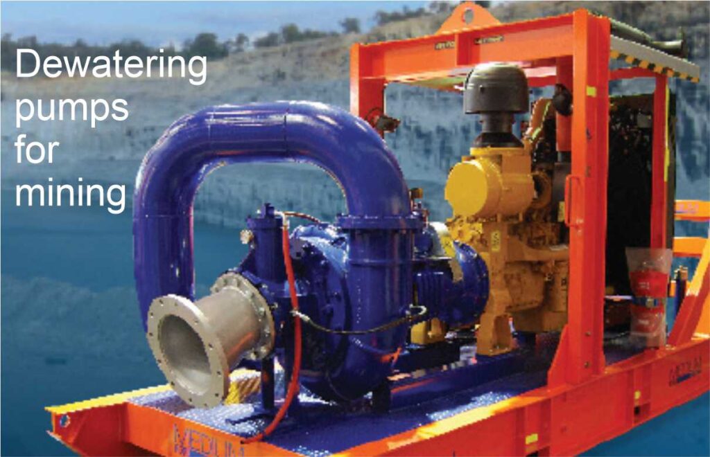 Dewatering pump at a construction site