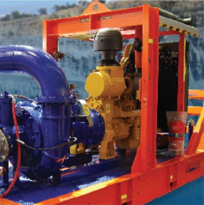 Dewatering pumps operating at a construction site